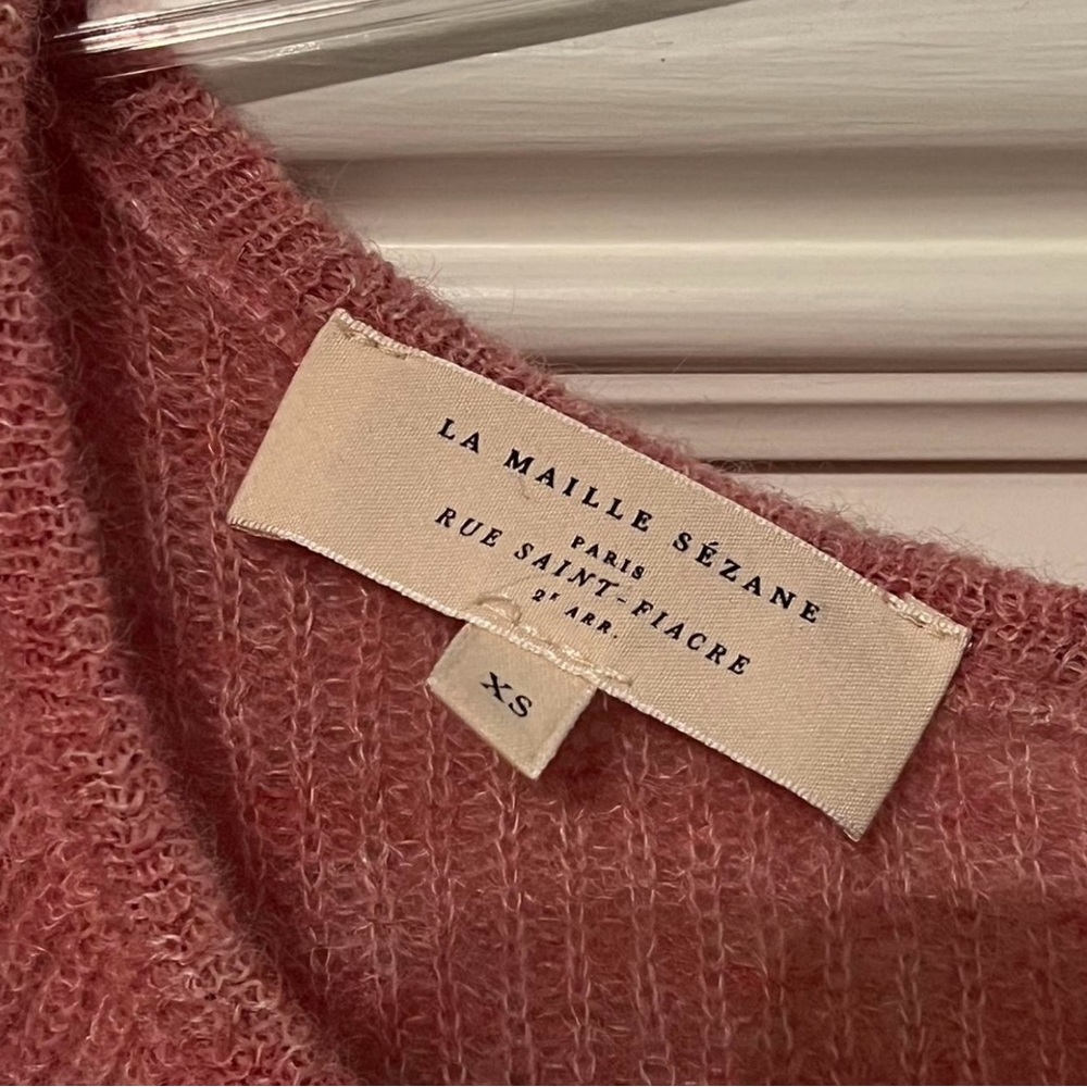 Sezane Gaspard Rosewood Pink Cardigan Sweater XS